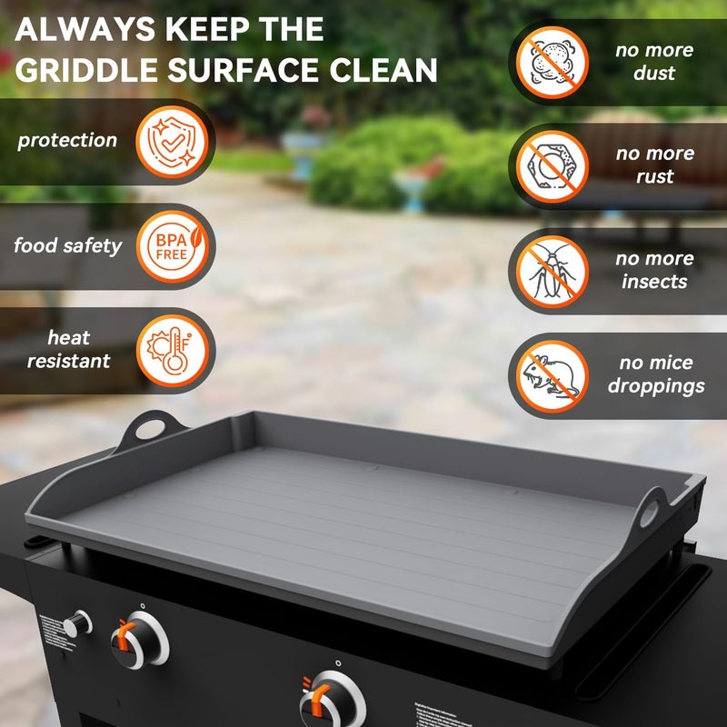Protebox Magnetic Silicone Griddle Cover for Blackstone - 28 Inch Silicone Grill Mat Upgraded Heavy Duty Omnivore Griddle Top Cover for Blackstone Accessories, Protect Grill from Rust & Dirt (Gray 28 inch) - Image 4